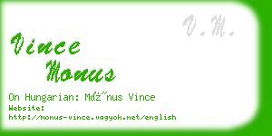 vince monus business card